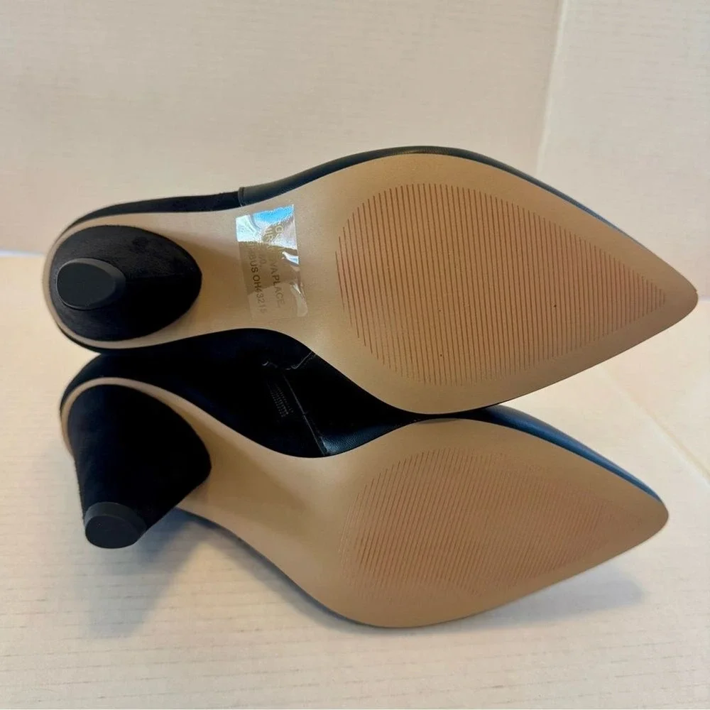 Eloquii New Sizes 8W Black Kase Suede Faux Leather Wide‎ Shaft Booties Boots